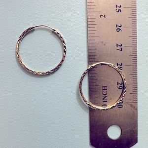 10kt yellow gold eternity hoop earring